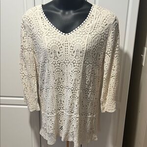 Adiva Cream Lace Blouse